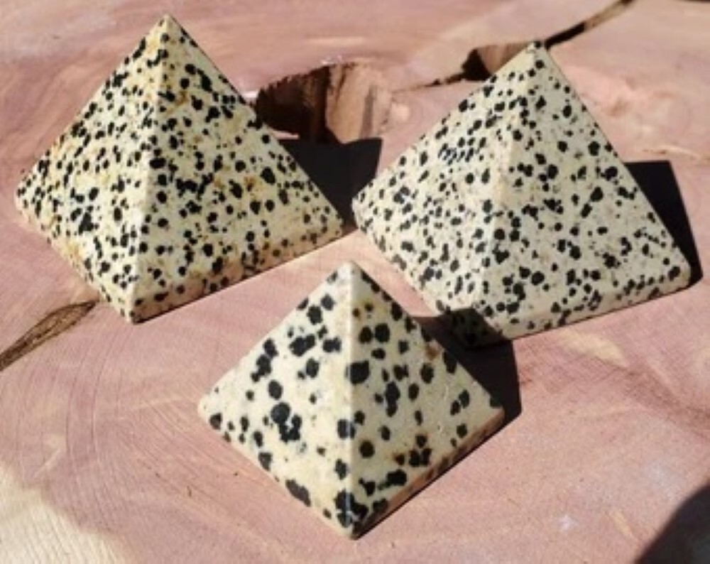 Natural Dalmatian Jasper Gemstone Crystal Pyramid - Grade: A+
