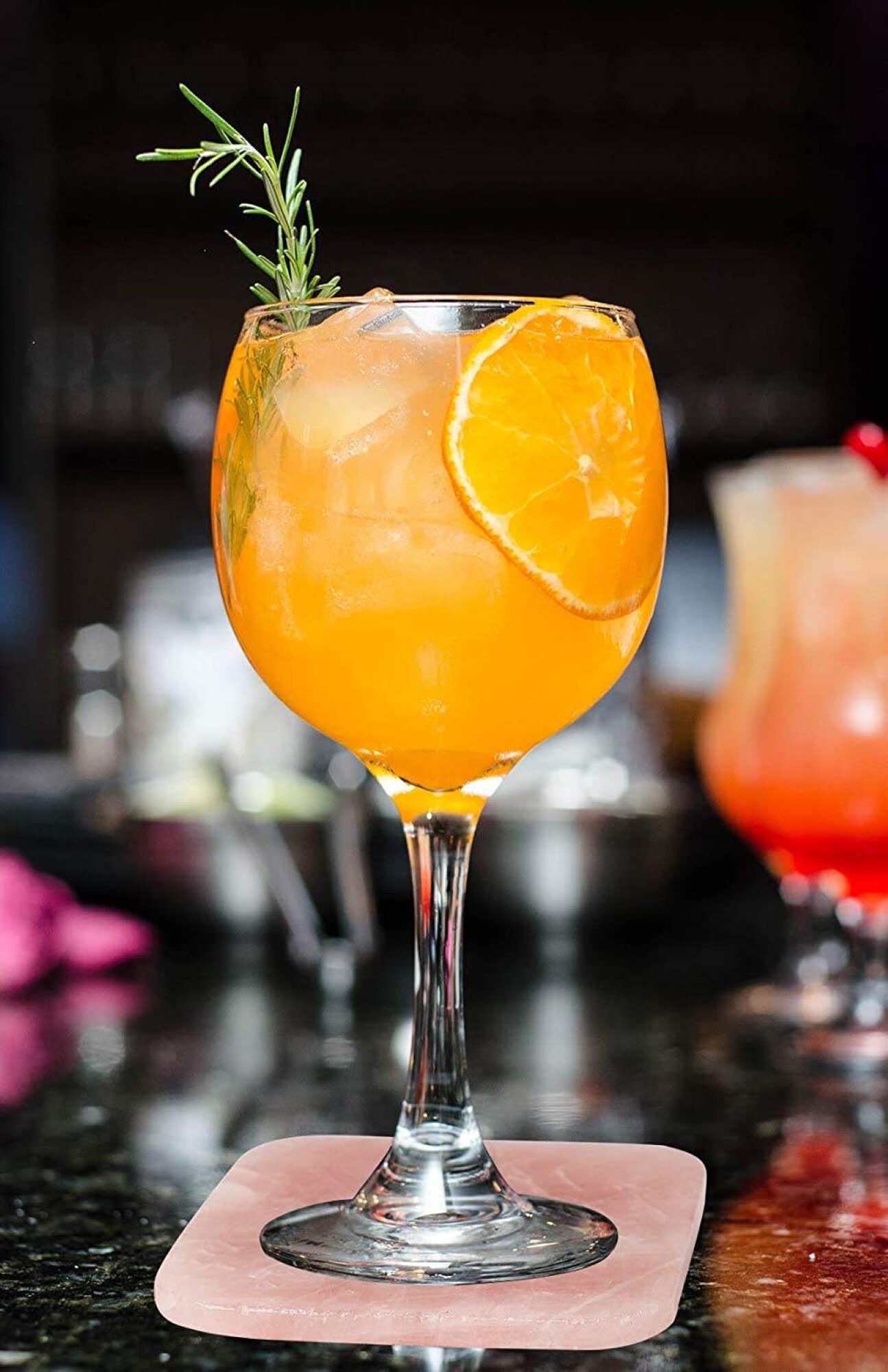 Natural High Quality Rose Quartz Golden Plated Rounded Rectangle Shape Gemstone Coasters - Grade: A+