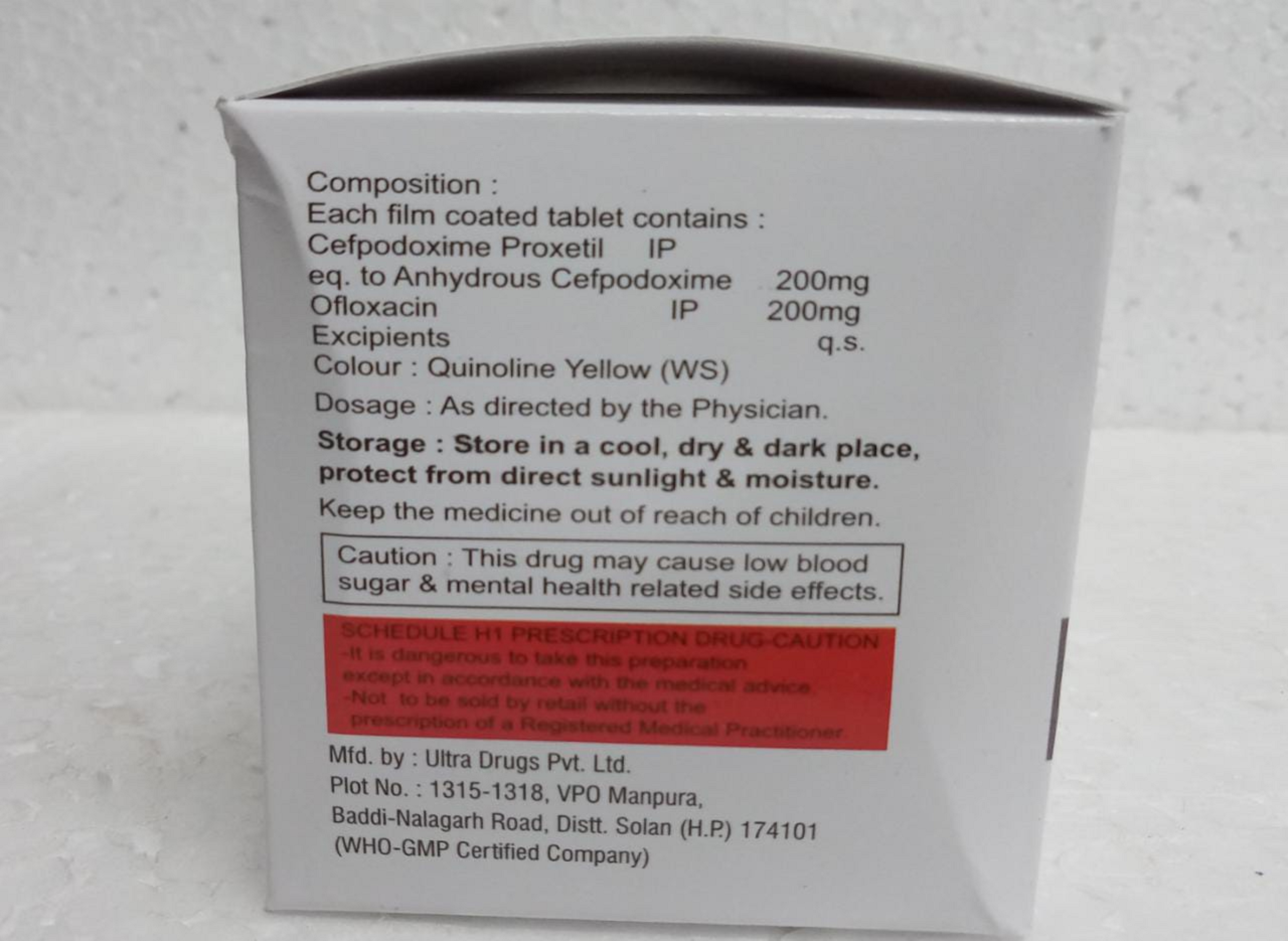 Cefpodoxime Proxetil And Ofloxacin Tablets