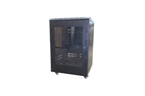 17u Floor Standing Rack - Steel Sheet Construction, 19 Inch Standard Size, Lock & Key Security, 600 Kg Static Load Capacity, Cable Entry Design - With Castor Wheels
