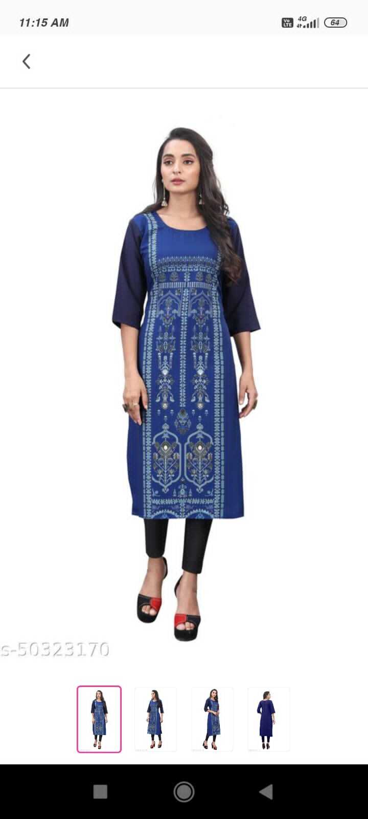 Crepe Kurti - Casual Dress, Full Sleeves, Size M To Xxl, Mix Colors, Printed Design, Breathable & Washable, 50+ Random Designs Available