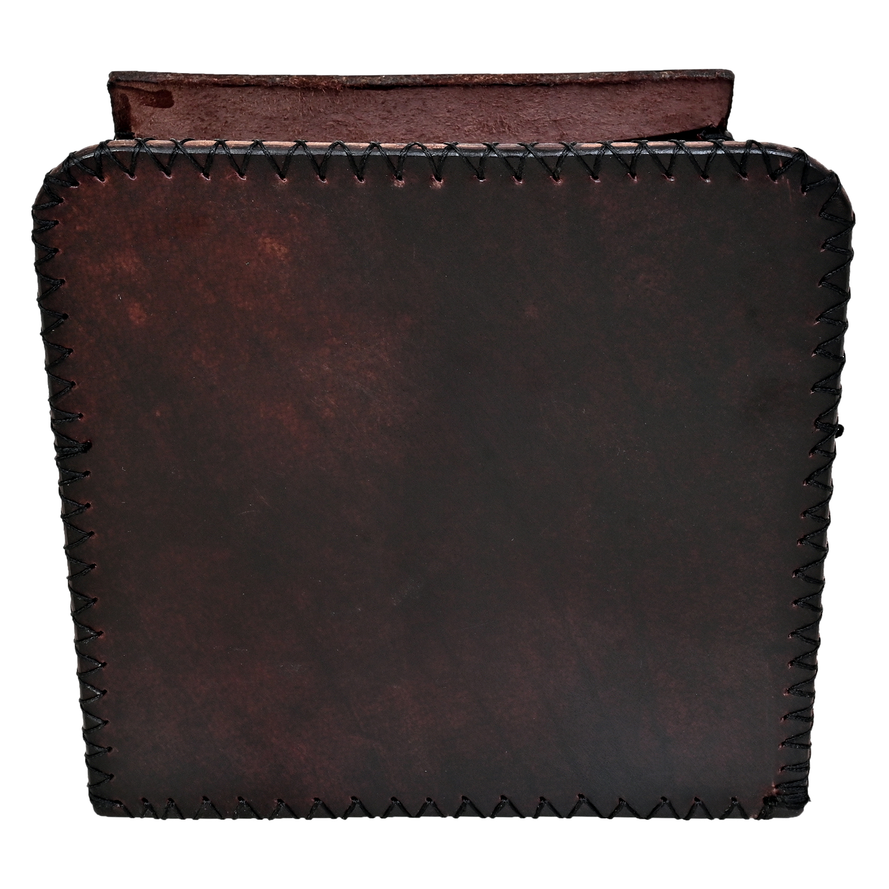 Flower Embedded Bird House For Sparrow - Leather, Vegan Leather, Synthetic Leather | Dark Brown, Dimensions: 16.5x16x26 Cm, Easy Installation, Handcrafted By Artisans