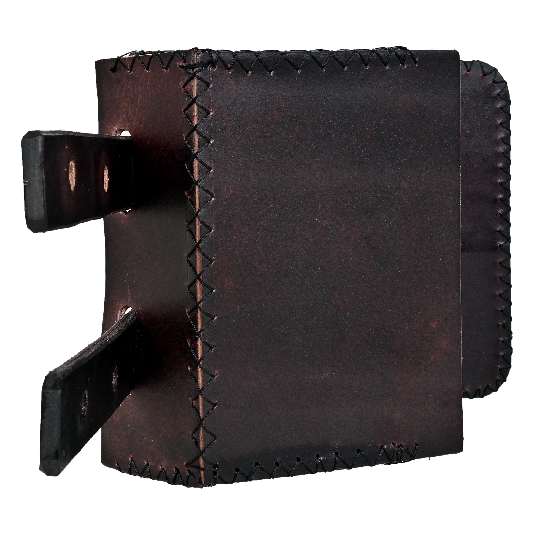 Flower Embedded Bird House For Sparrow - Leather, Vegan Leather, Synthetic Leather | Dark Brown, Dimensions: 16.5x16x26 Cm, Easy Installation, Handcrafted By Artisans