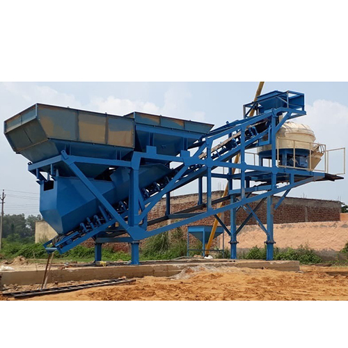 Stationary Concrete Batching Plant - Stainless Steel Build , Electric PLC Control System for Automated Industrial Use
