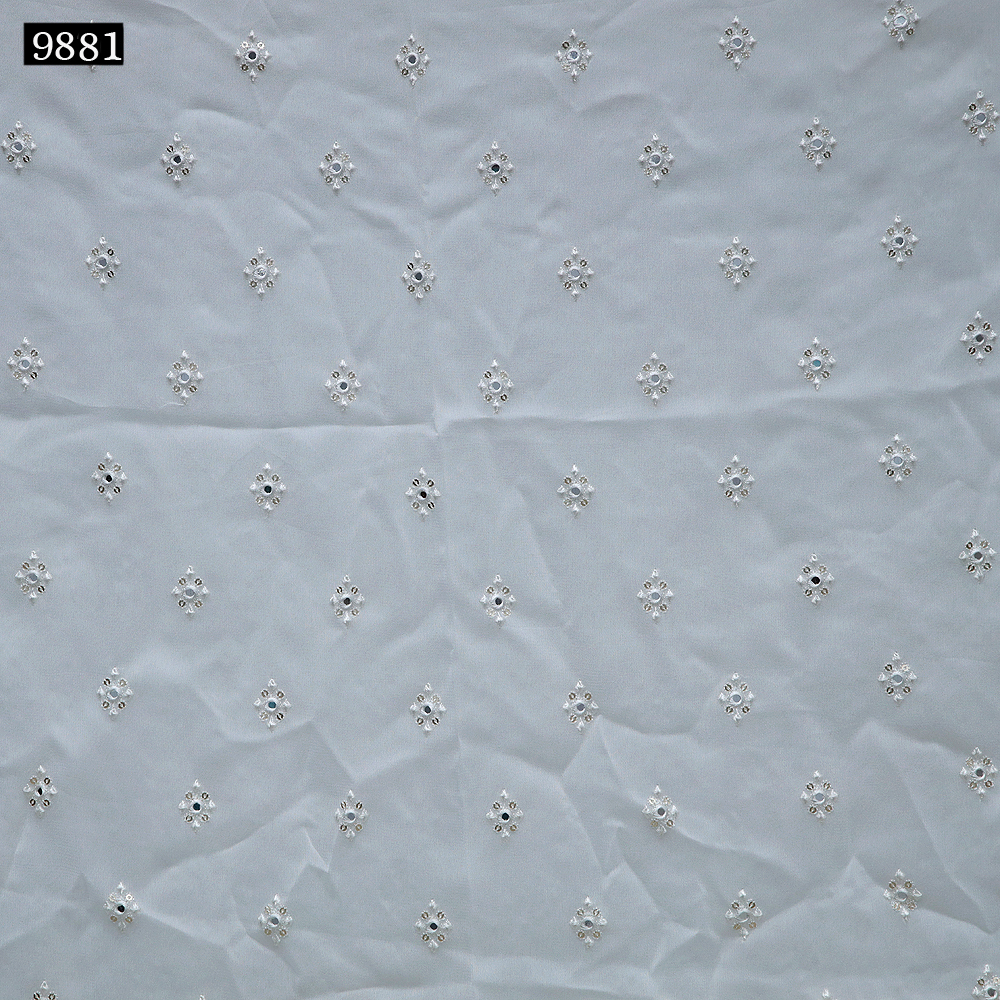 White Butta Net Fabeic