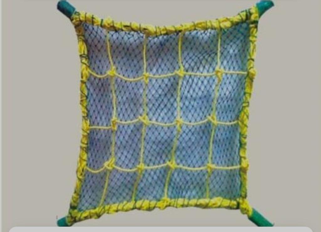 Safety Nets - Nylon Mesh 10x5 Feet | Square Hole 2 Inch, Isi Certified, Knotted Type, 1-year Warranty