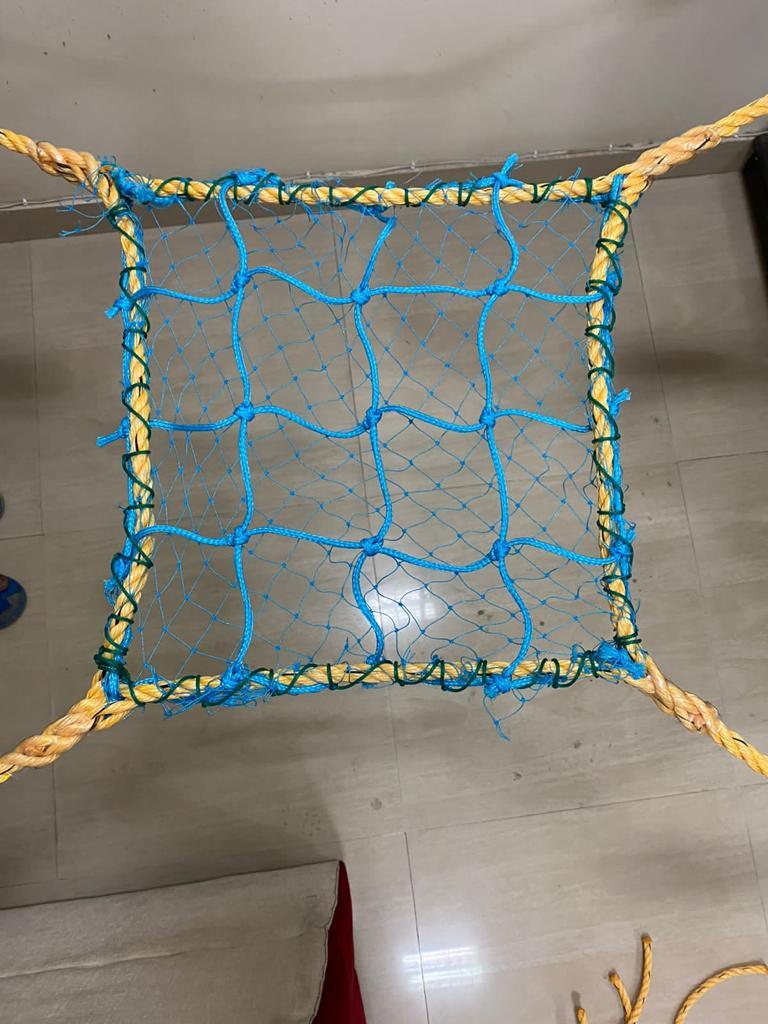 Safety Nets - Nylon Mesh 10x5 Feet | Square Hole 2 Inch, Isi Certified, Knotted Type, 1-year Warranty