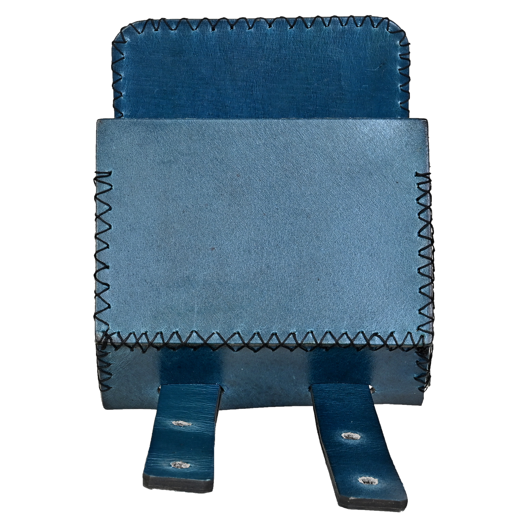 Handcraft Bird Cage Flower Embedded Bird House For Sparrow - Leather, Vegan Leather, Synthetic Leather | Dimensions: 16.5x16x2.6 Cm, Color: Navy Blue, Easy Installation, Decorative, Handcrafted By Women Artisans
