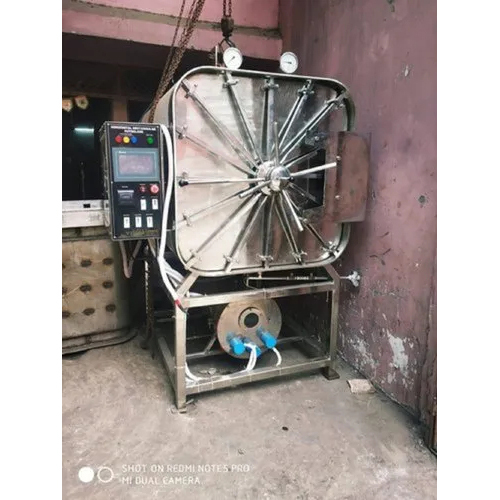Horizontal Rectangular Autoclave - Stainless Steel, Square Chamber Design, Gray Color | Industrial & Laboratory Use, Programmable Control System
