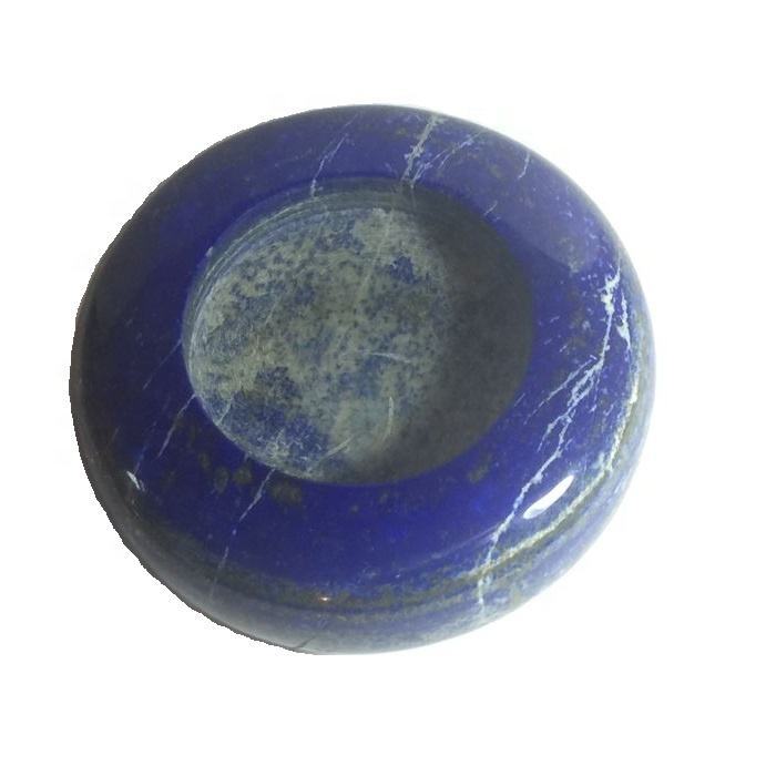 Natural Lapis Lazuli Gemstone Candle Holder Stand Irregular Shape - Grade: A+