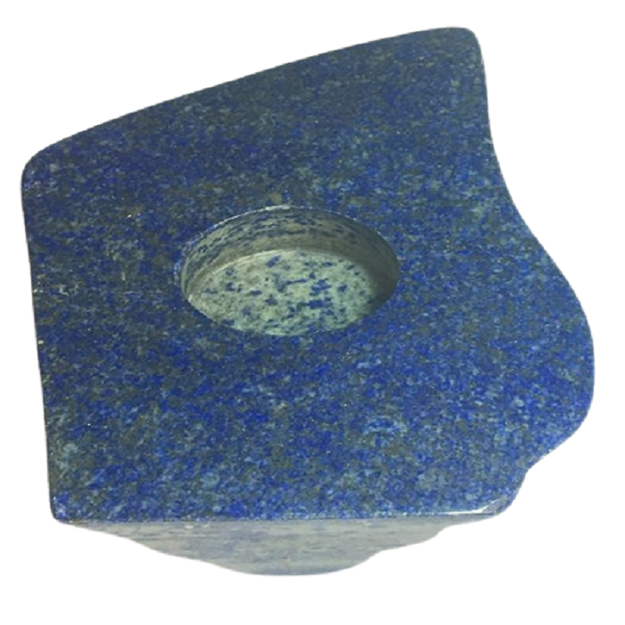 Natural Lapis Lazuli Gemstone Candle Holder Stand Irregular Shape - Grade: A+