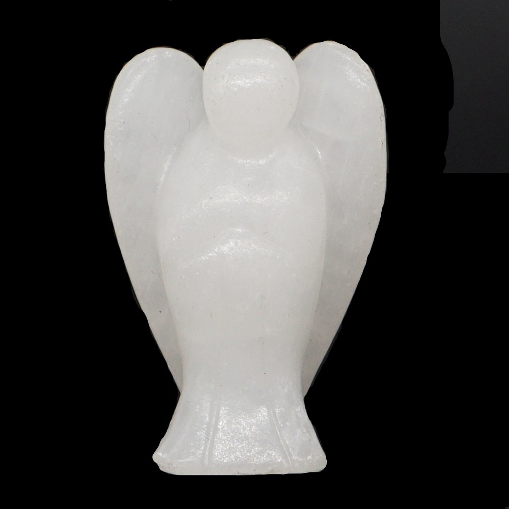 Natural Black Rutilated Quartz Gemstone Angel - Material: Agate Size: 38mm Color: Black Weight: 100g Shape: Princess Cut