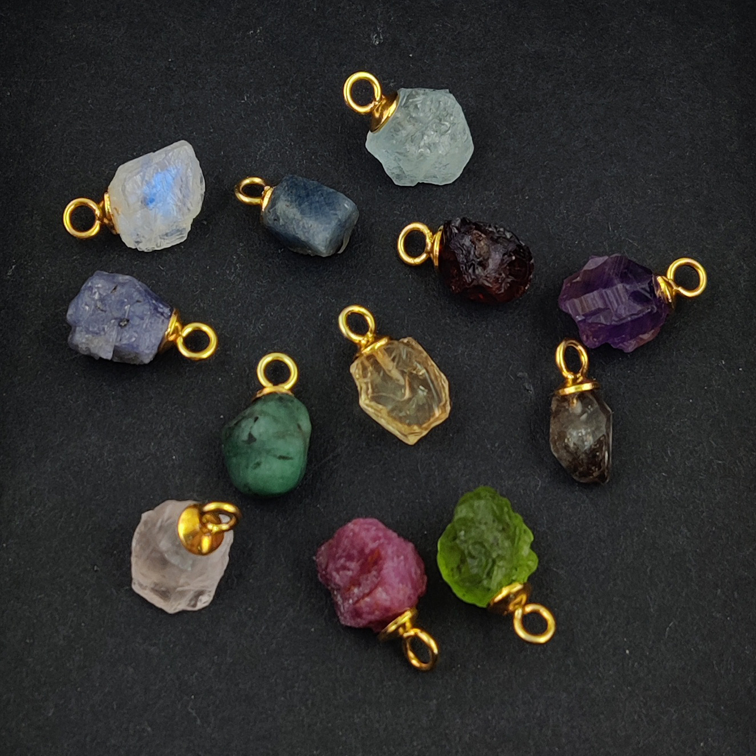Same As Photo Natural Rough Birthstone Stone Size 8-10mm Gemstone Pendant