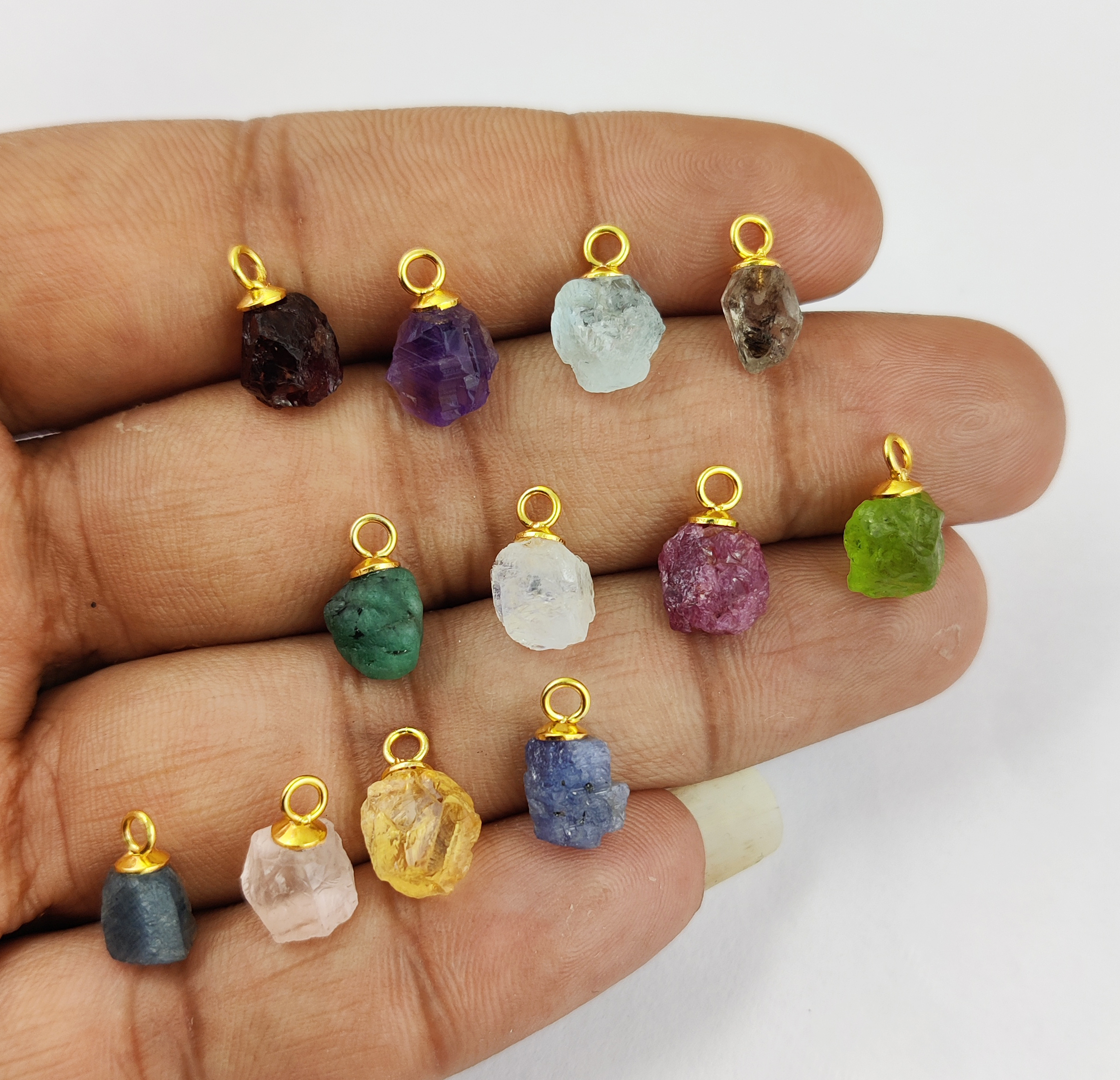Same As Photo Natural Rough Birthstone Stone Size 8-10mm Gemstone Pendant