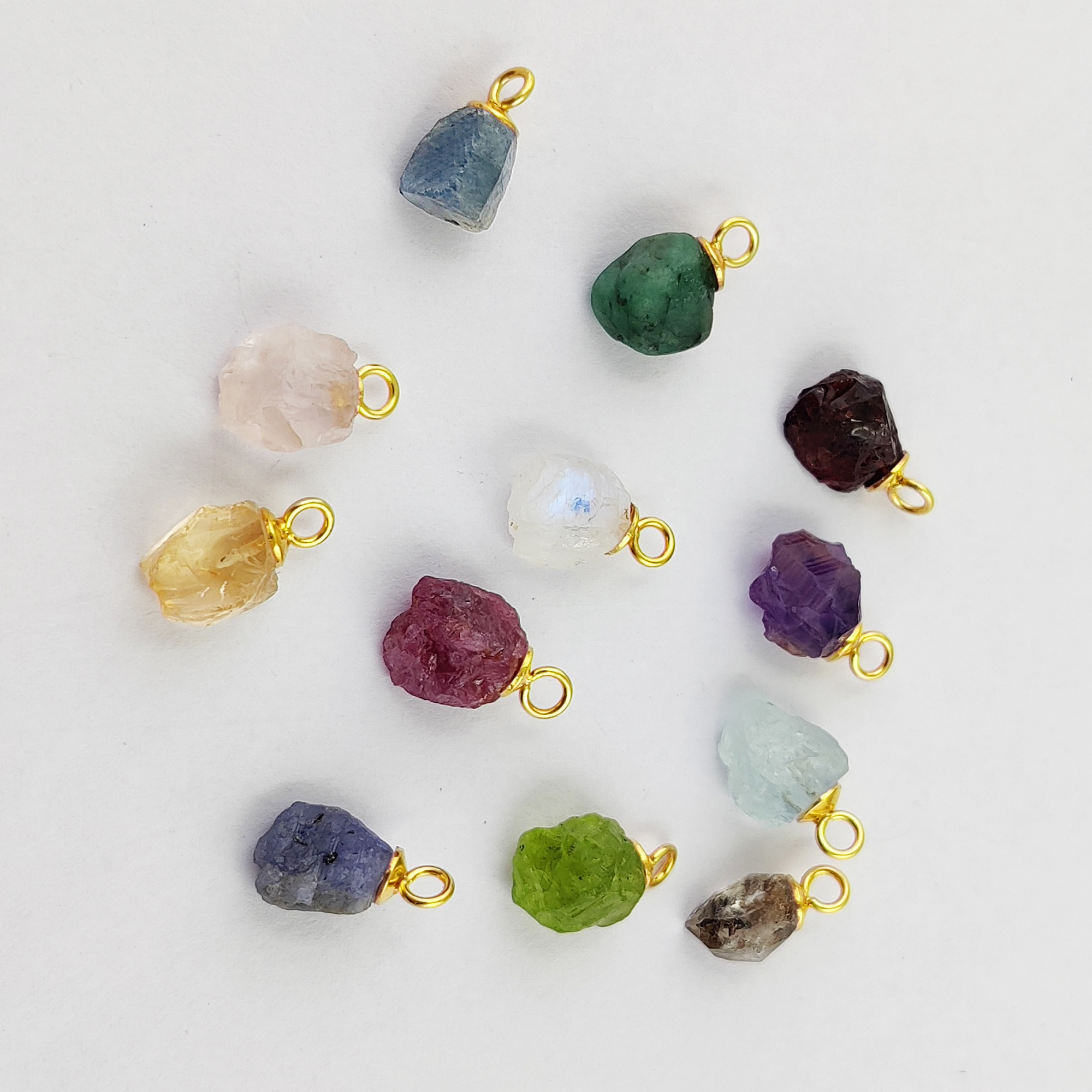 Same As Photo Natural Rough Birthstone Stone Size 8-10mm Gemstone Pendant