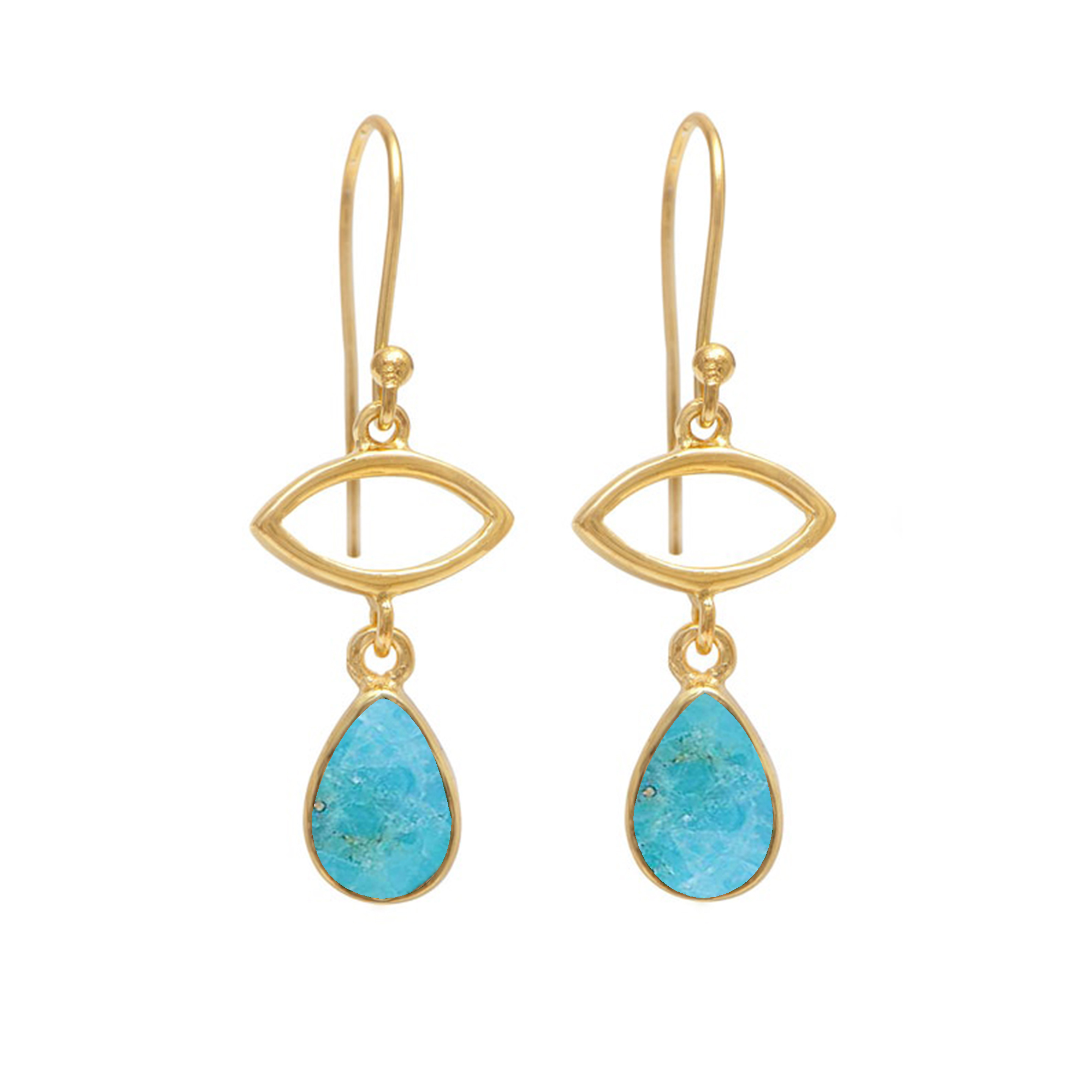 Same As Photo Pear Shape 12x8mm Size Bezel Setting Marquise Design 925 Silver Dangle Earring