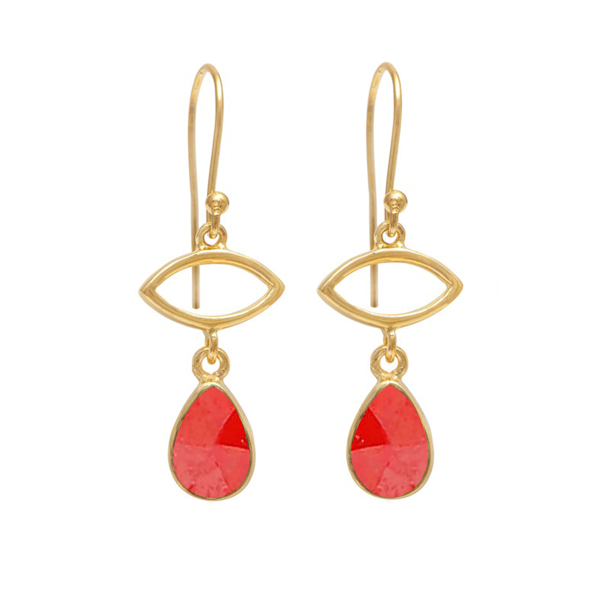 Same As Photo Pear Shape 12x8mm Size Bezel Setting Marquise Design 925 Silver Dangle Earring