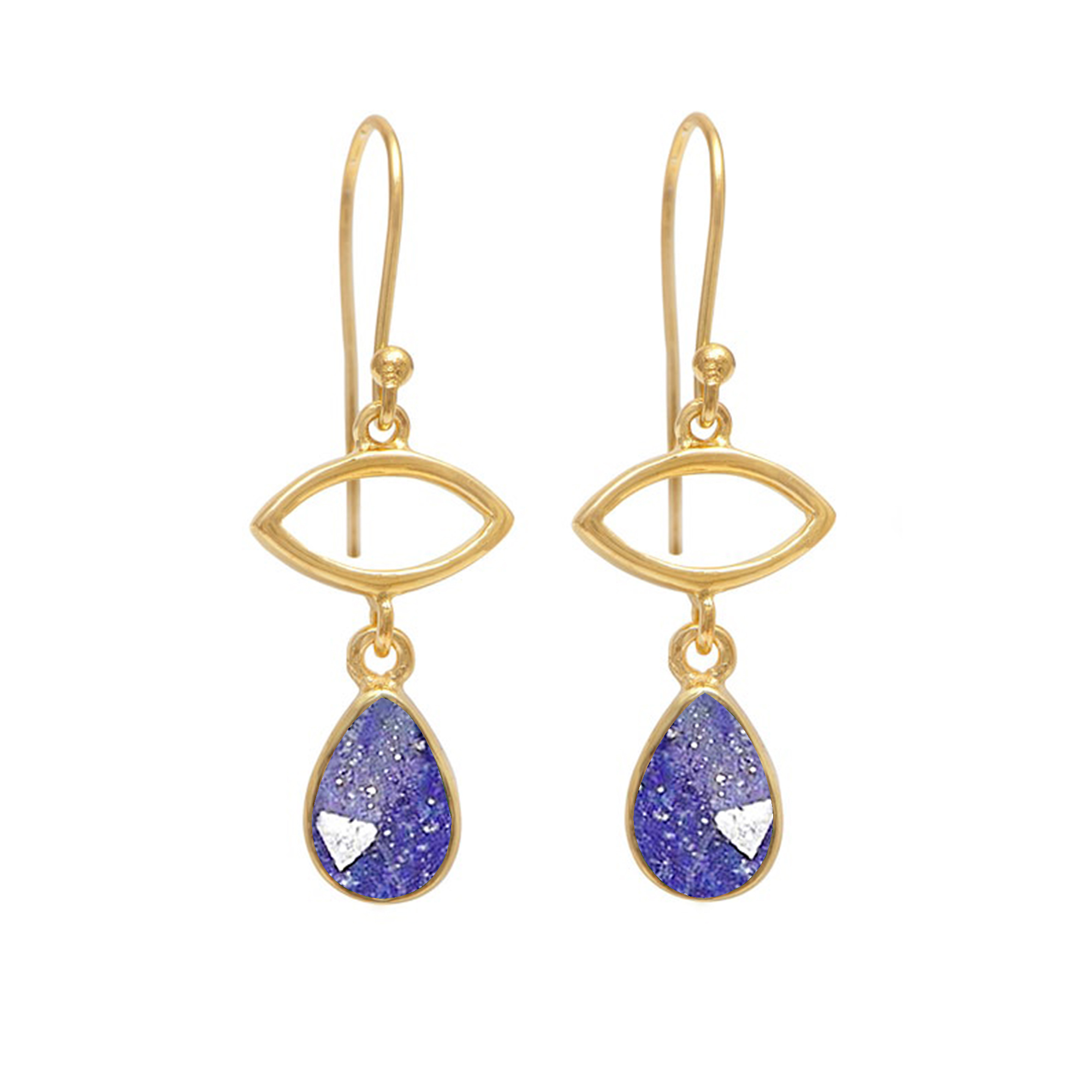 Same As Photo Pear Shape 12x8mm Size Bezel Setting Marquise Design 925 Silver Dangle Earring