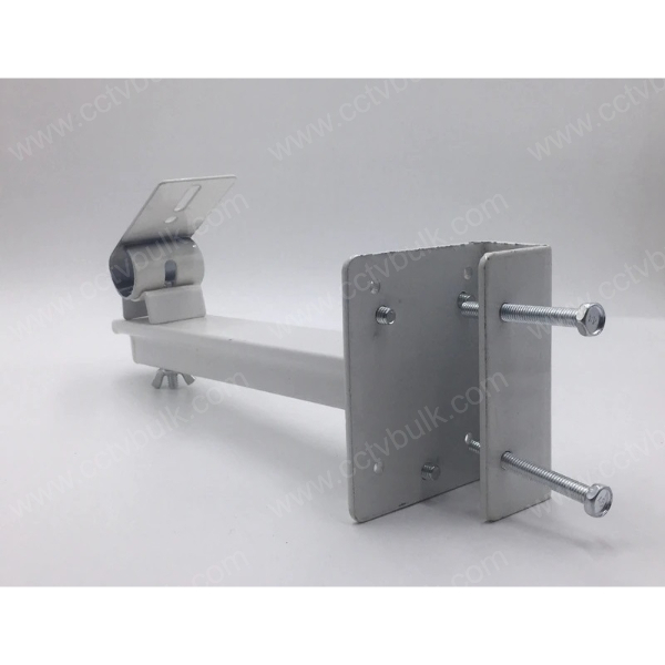 Cctv Camera Stand For Glass - High Quality Steel, 80x200 Mm, White | Mini Camera Compatible, Weather Resistant, Organizes Cable & Connector