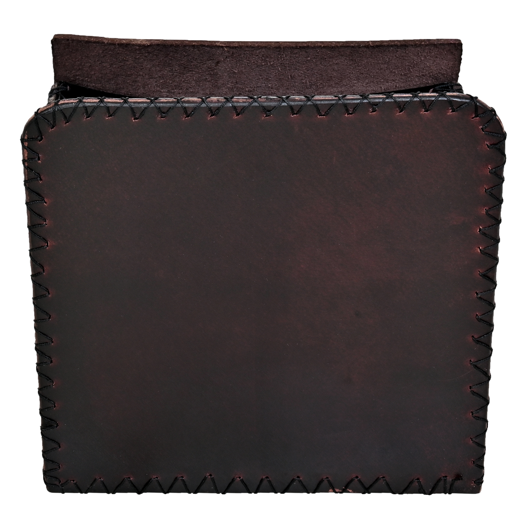 Flower Embedded Bird House For Love Bird Sparrow - Leather, Vegan Leather, Synthetic Leather | Dimensions 16.5x16x2.6 Cm, Red Brown, Handcrafted For Small Birds