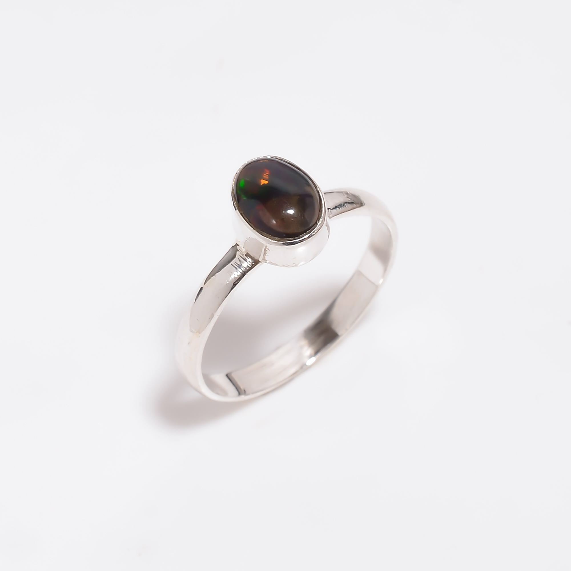 Black Ethiopian Opal 925 Sterling Silver Rings - Gender: Men