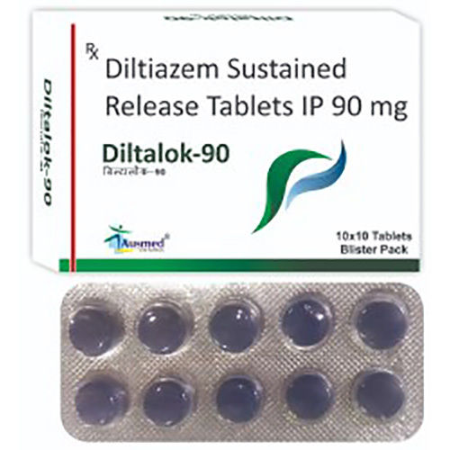 90mg Diltiazem सस्टेन्ड रिलीज़ टैबलेट्स Ip