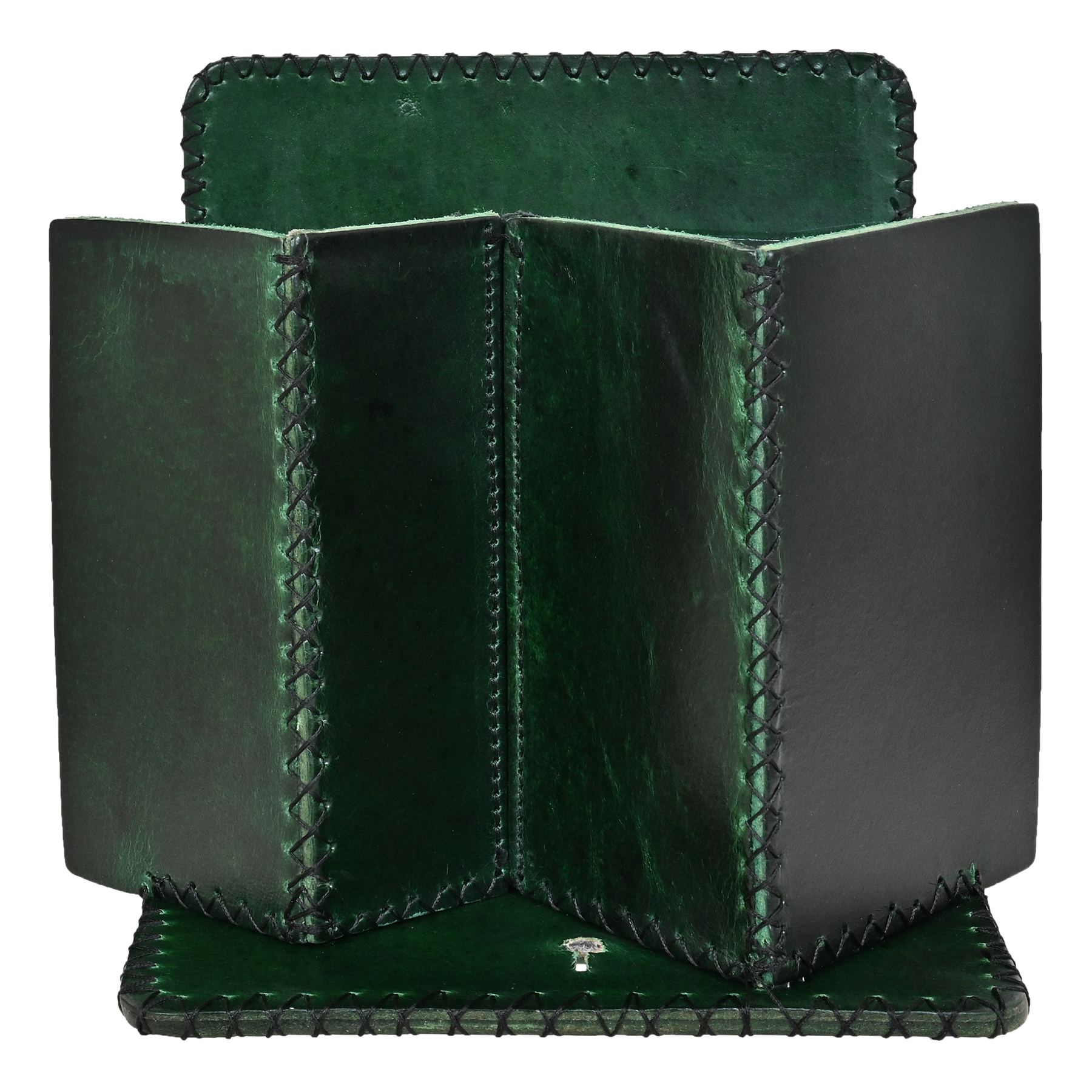 Sparrow Twinning Bird House - Leather, Vegan Leather, Synthetic Leather | 17.5x20.5x20.5 Cm, Green, Handcrafted For Small Birds, Easy Installation