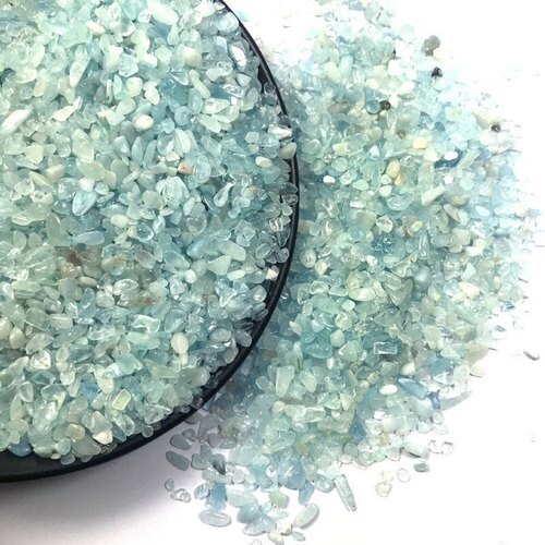 Natural Blue Aquamarine Gemstone Chips - Grade: A+