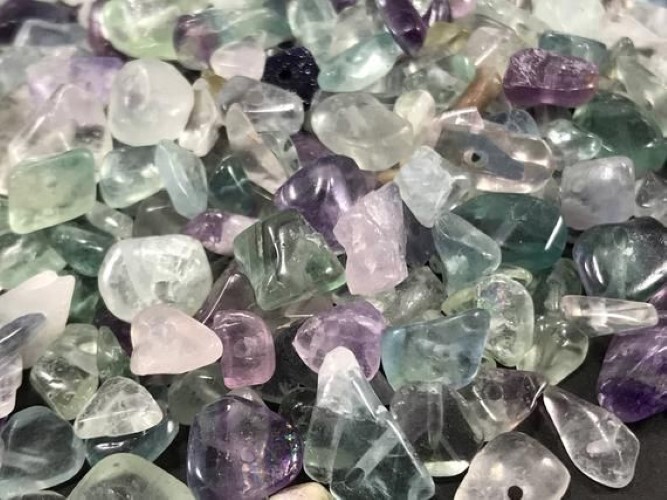 Natural Fluorite Gemstone Chips - A+ Agate Material, Free Size, Rainbow Color, 1 Kg Weight | Enduring Natural Stone Elegance