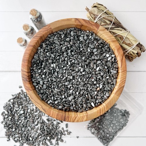 Natural Hematite Stone Gemstone Chips - 1 Kg Pack, Aaa Grade, Free-sized 5mm To 10mm, Silver Color Natural Stone Chips
