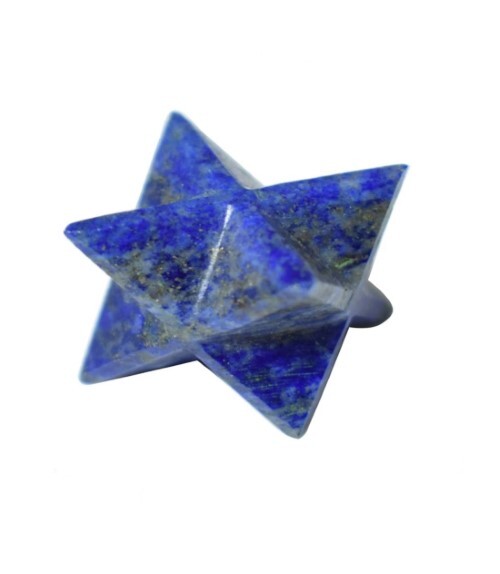 Natural Lapis Lazuli Gemstone 8 Point Merkaba Stars - A+ Grade, 20-25 Mm Size, Blue Color | 80 Gm Natural Stone, Unique Healing Energy