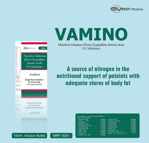 AMINO ACIDS - Vamino Formula | Essential Amino Acids for Parenteral Nutrition and Optimal Health Benefits