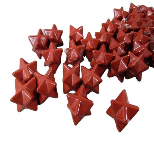 Natural Red Jasper Gemstone 8 Point Merkaba Stars - Jasper, 20-25 Mm, Deep Red Color | Sacred Geometry For Meditation And Spiritual Practices