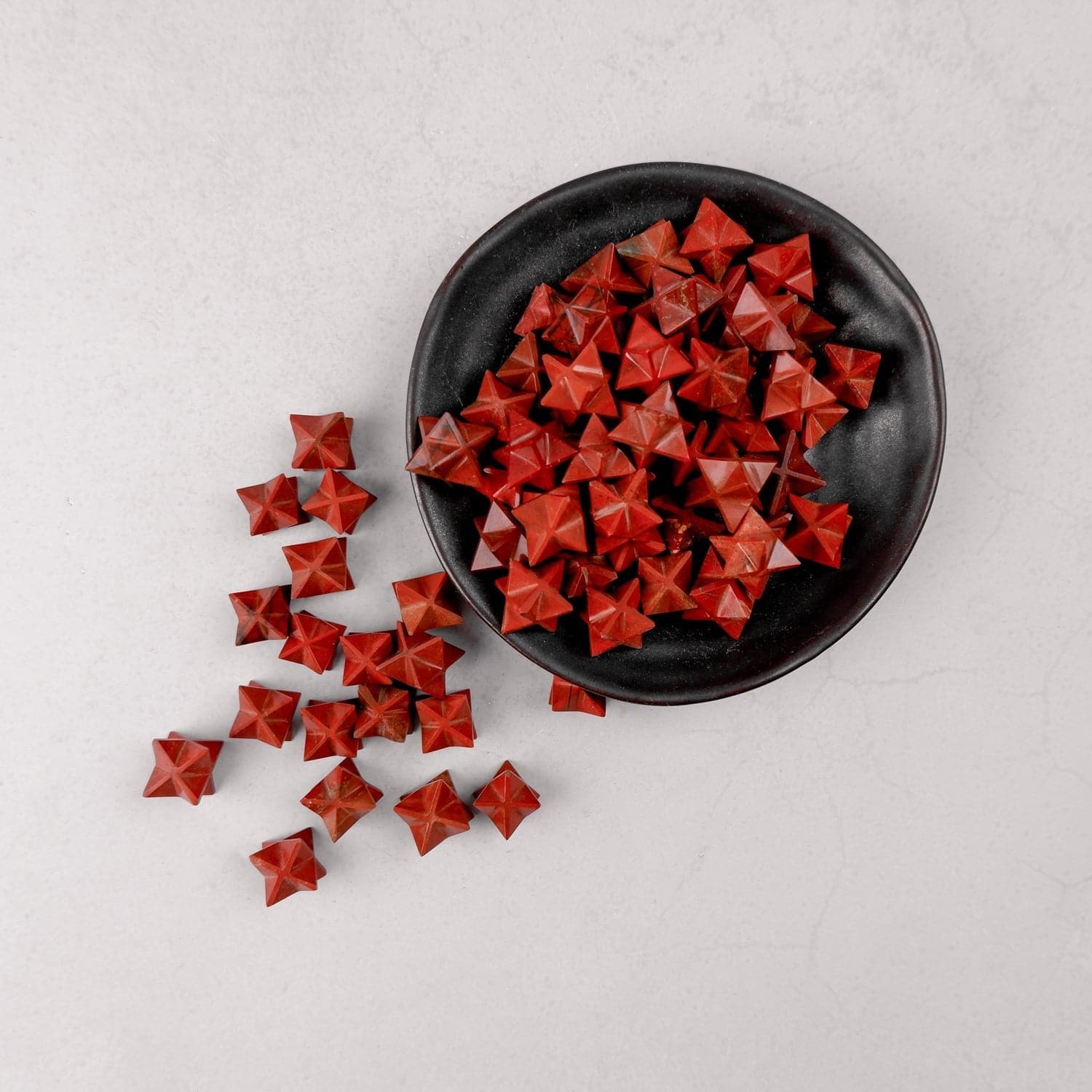 Natural Red Jasper Gemstone 8 Point Merkaba Stars - Jasper, 20-25 Mm, Deep Red Color | Sacred Geometry For Meditation And Spiritual Practices