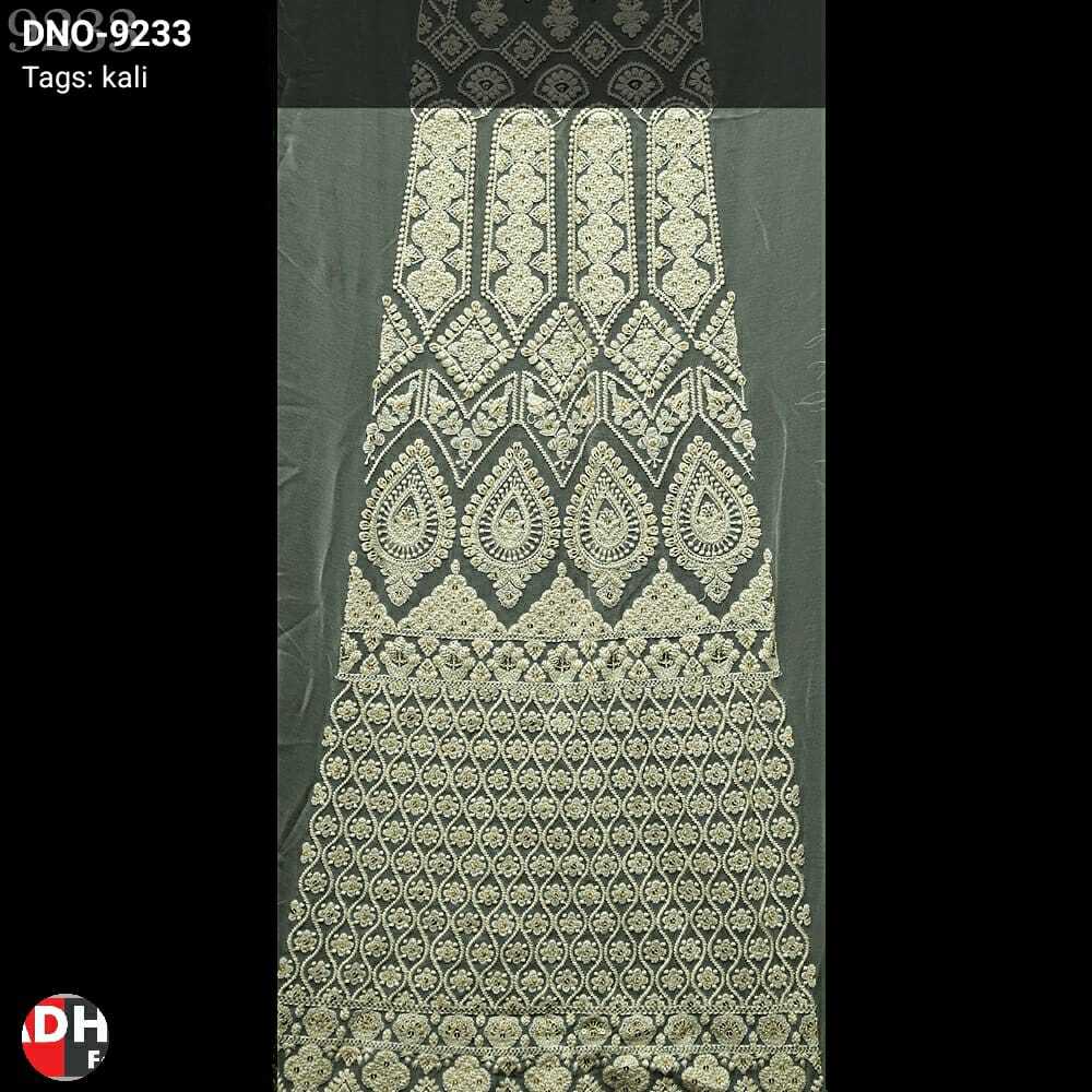 Sequin Work Fabric - Georgette, Light In Weight, White Color | Embroidered Net And Plain Patterns For Lehenga Choli And Bridal Wear
