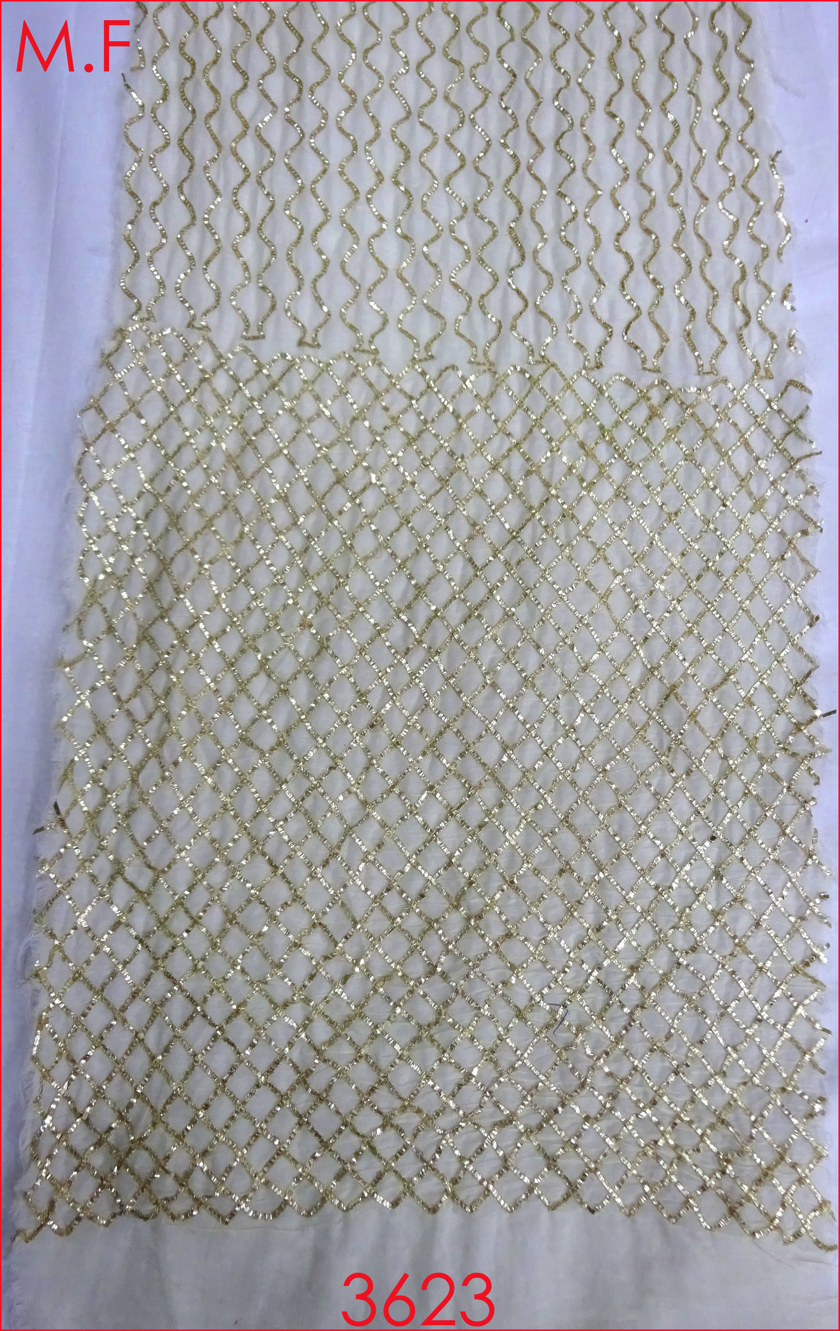 Embroidery Medium Butta Work - Georgette, 44 Meter Width | Light In Weight, All Over Usage, Embroidered Pattern, Suitable For Sequence & Gota Pati Work