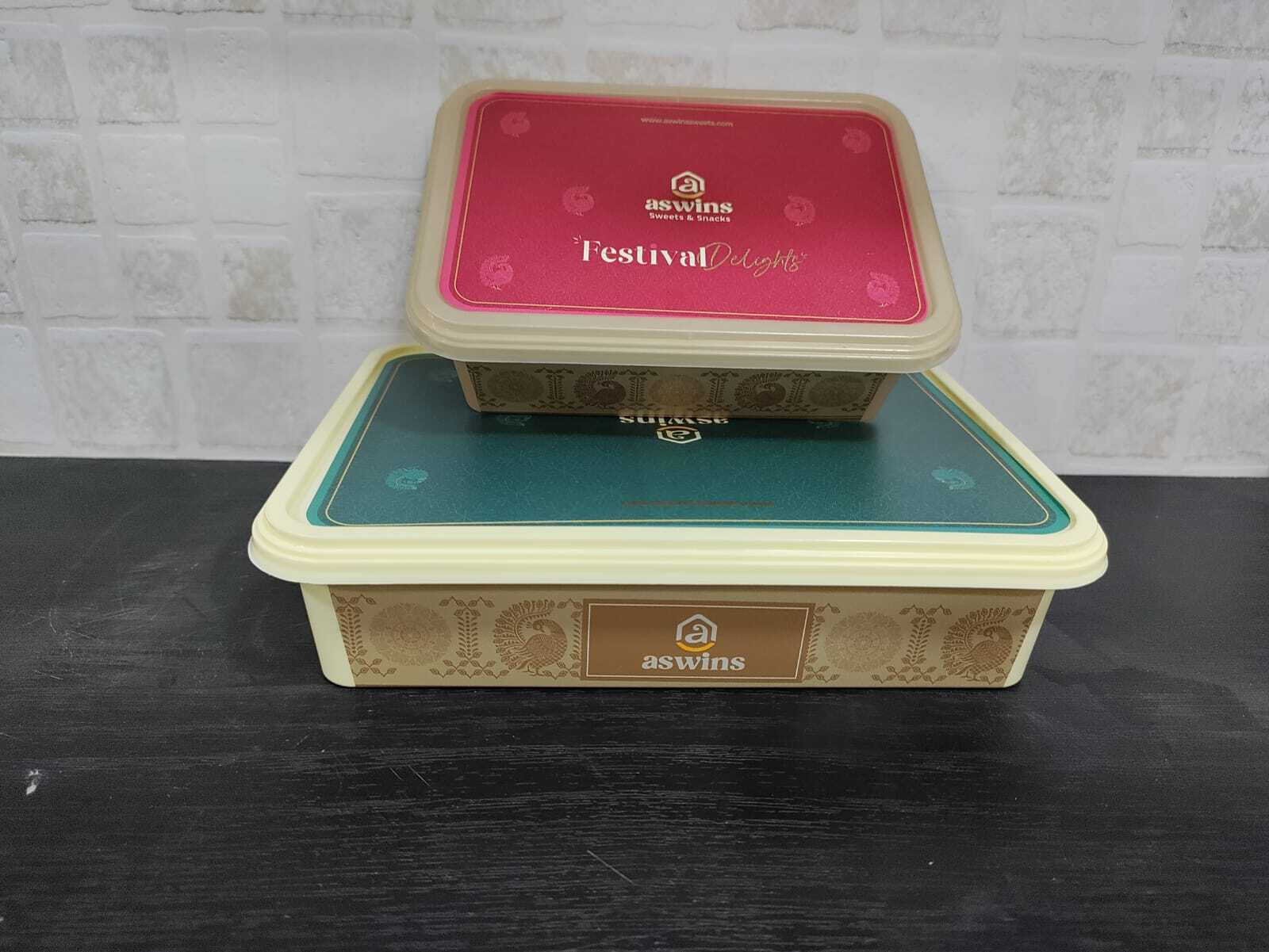 Sweet Box With Iml Printing - Color: Brown Or Yellow
