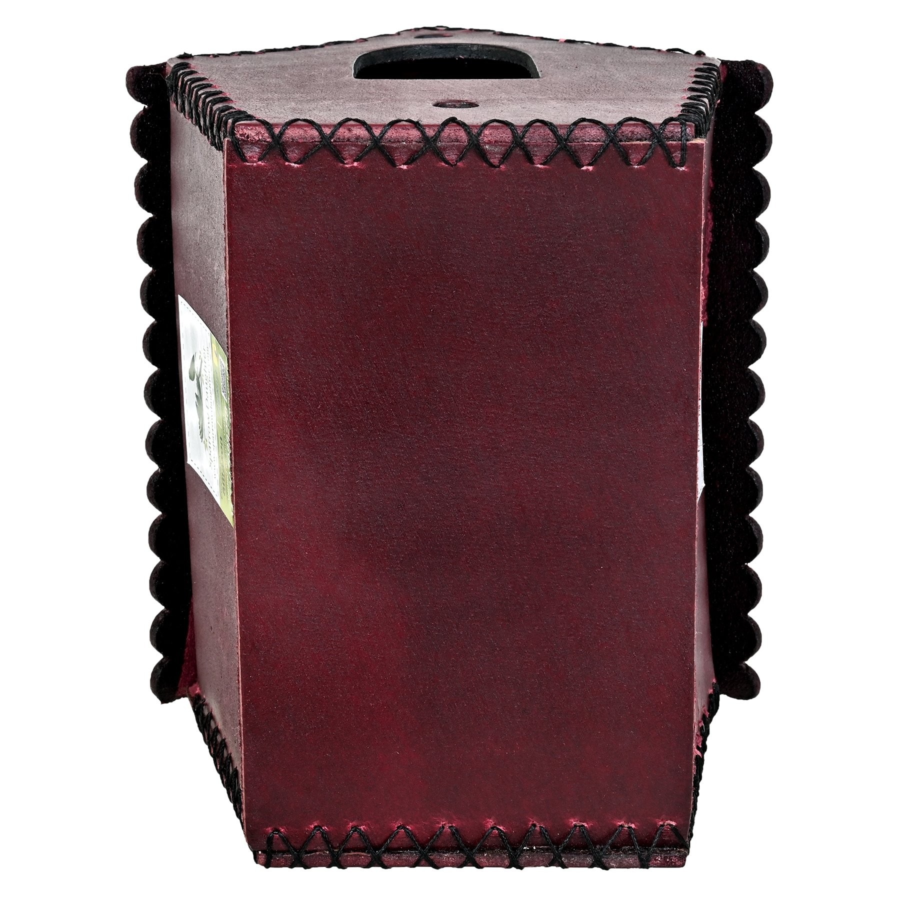 Wrinckle D Roof Bird House For Love Bird House - Leather, Vegan Leather, Synthetic Leather, 15.7x12x1.5 Cm, Marron | Handcrafted, Easy Installation For Small Birds, Wall Mounting Or Hanging Options