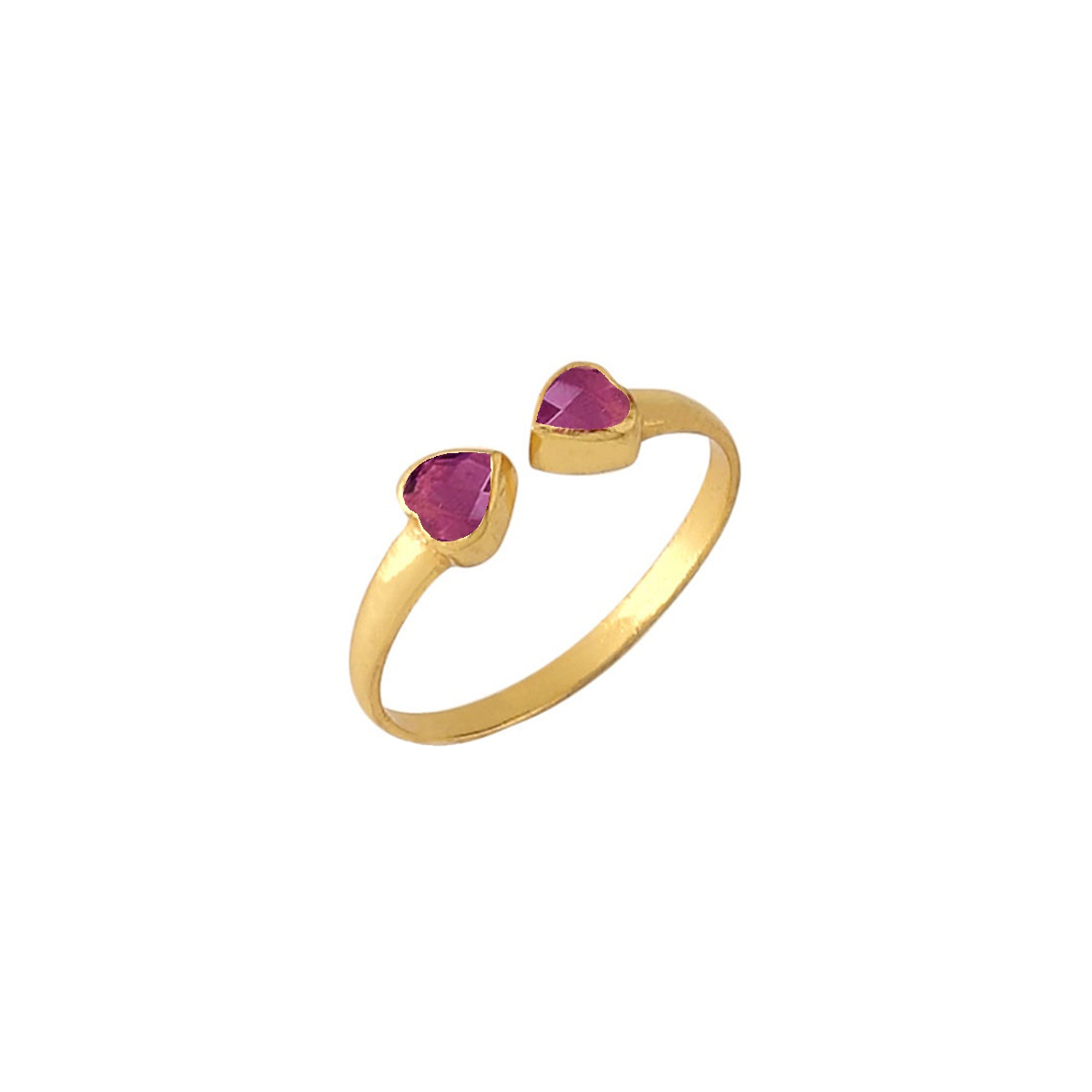 Heart Shape Gemstone 925 Silver Bezel Adjustable Ring Gender: Women