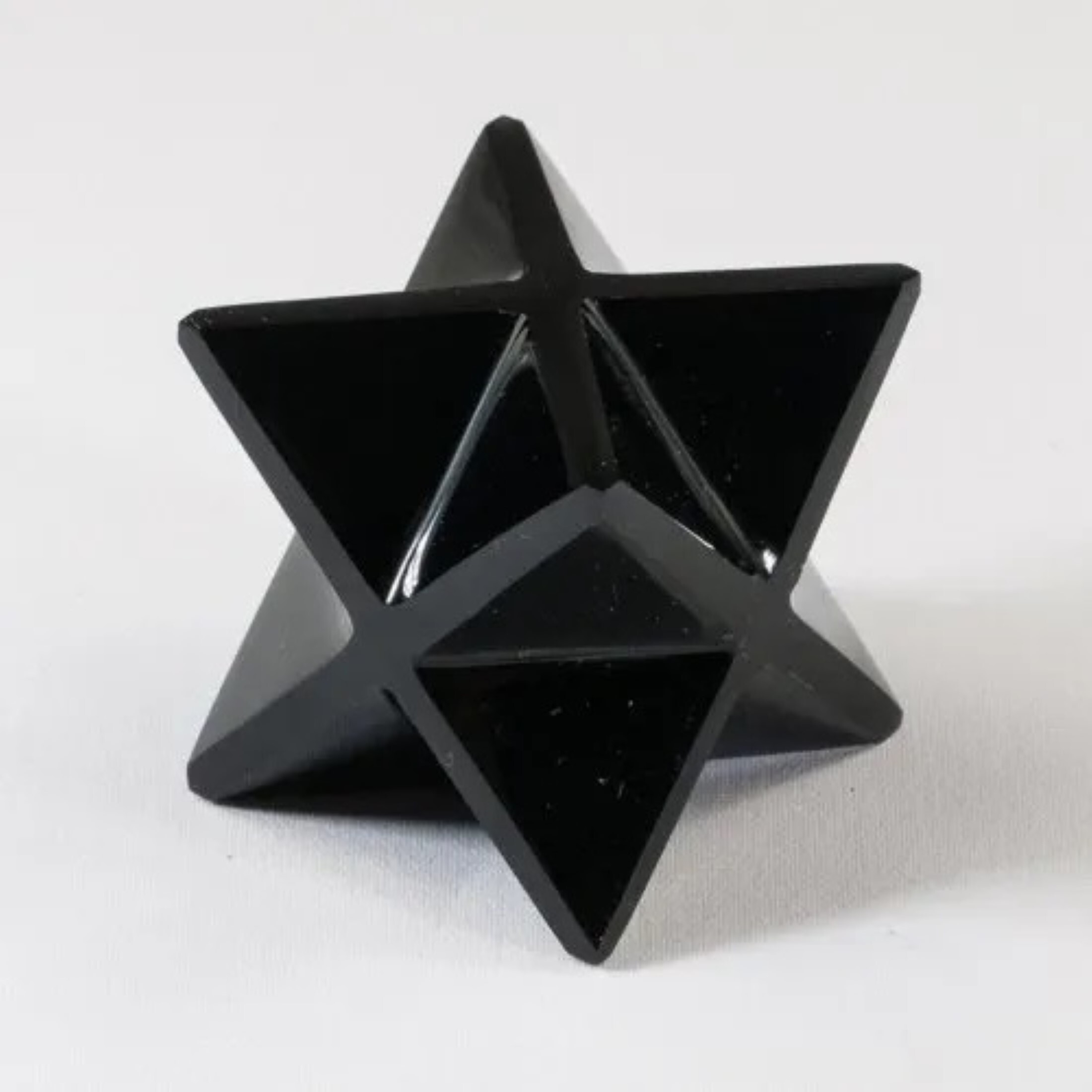 Natural Black Obsidian Gemstone 8 Point Merkaba Stars - Grade: Aaa