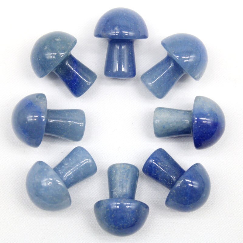 Natural Lapis Lazuli Gemstone Mini Mushroom Reiki Set - Aaa Grade, 8 Mini Mushrooms, Deep Blue Natural Stone , Perfect For Chakra Healing And Meditation