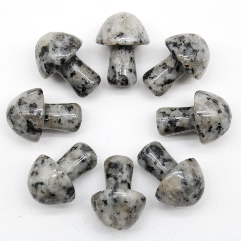 Natural Gold Sandstone Gemstone Mini Mushroom Reiki Set - 8-10mm Size, Aaa Grade, Perfect For Reiki And Meditation