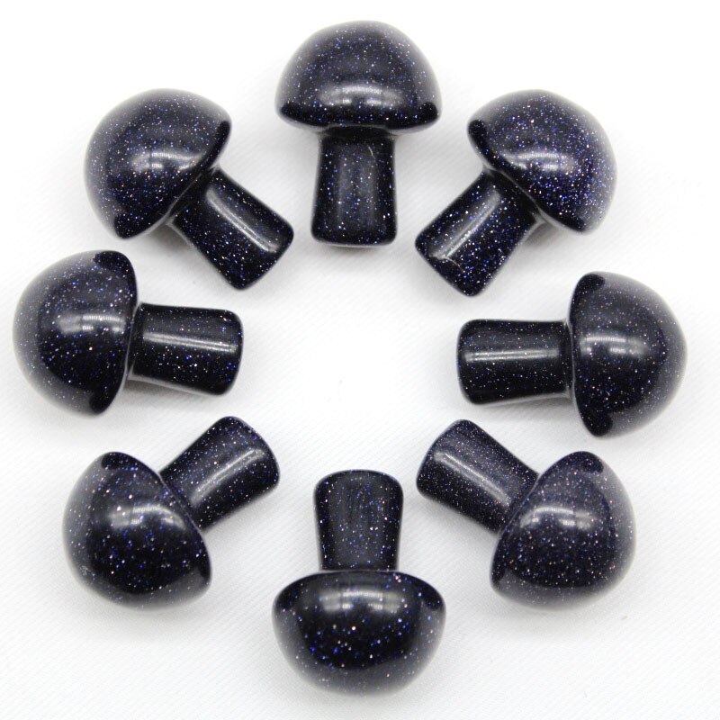 Natural Gold Sandstone Gemstone Mini Mushroom Reiki Set - 8-10mm Size, Aaa Grade, Perfect For Reiki And Meditation