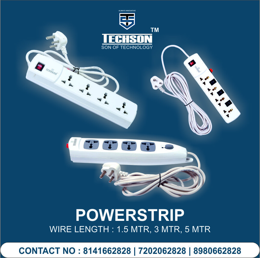 Powerstrip Extension Board - Certified Components, 220-240v, 50hz, 6amp | Ip54 Protection, White Color, Ideal For Home Appliances