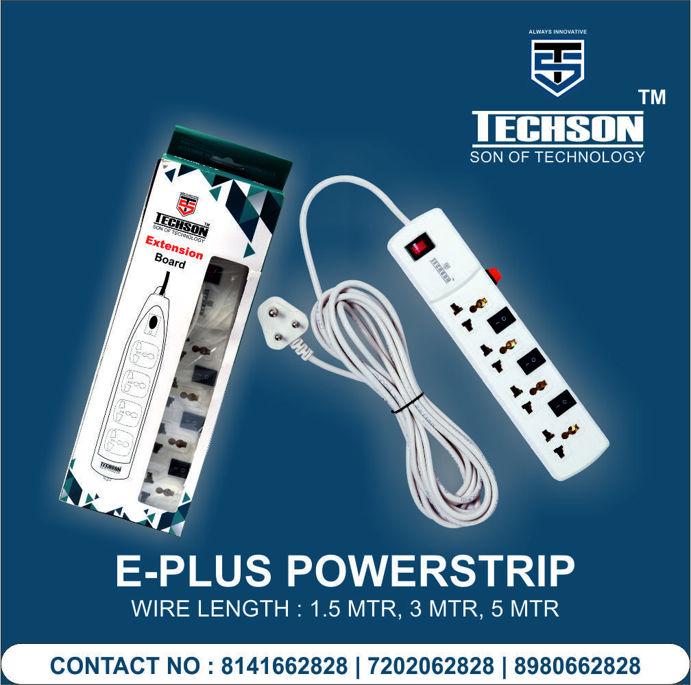 Powerstrip Extension Board - Certified Components, 220-240v, 50hz, 6amp | Ip54 Protection, White Color, Ideal For Home Appliances