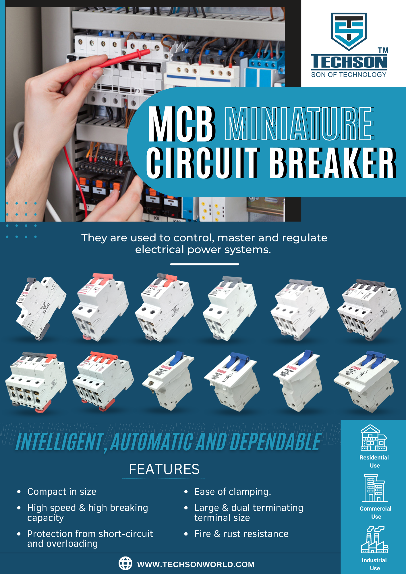 White Miniature Circuit Breaker (Mcb)