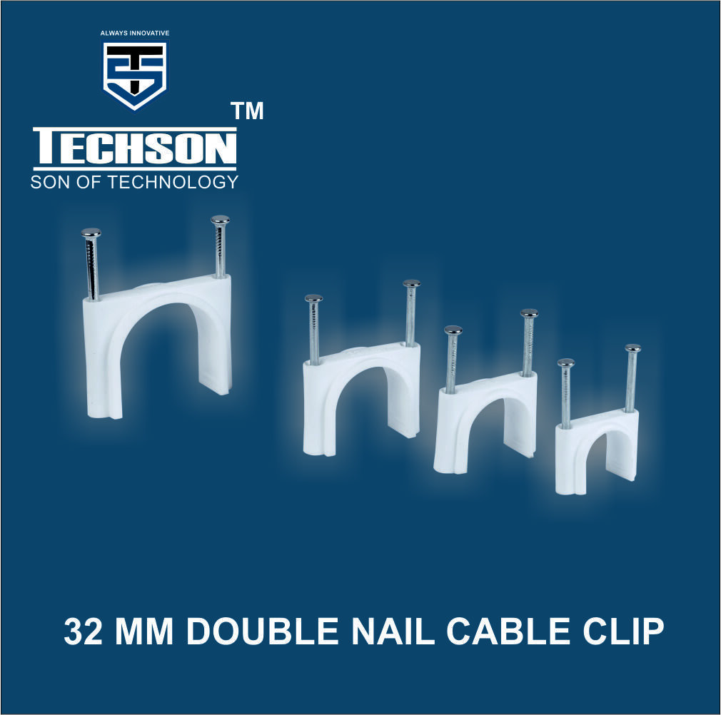 Nail Cable Clip - Pvc Material, 40mm Size, White Color | Lightweight, Anti-corrosive, 50 Pieces Per Packet