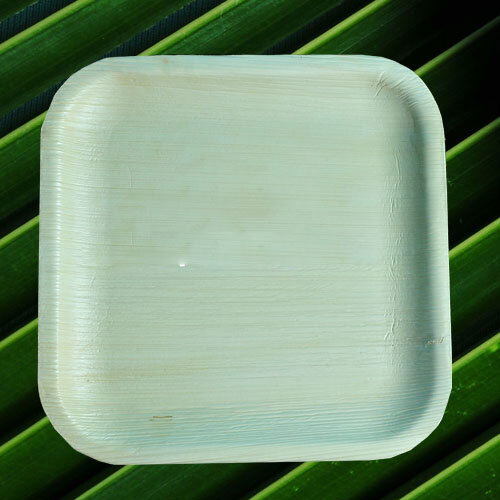 ब्राउन 10 इंच पाम प्लेट