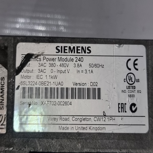 Siemens 6sl3224-0be21-1ua0 Power Module