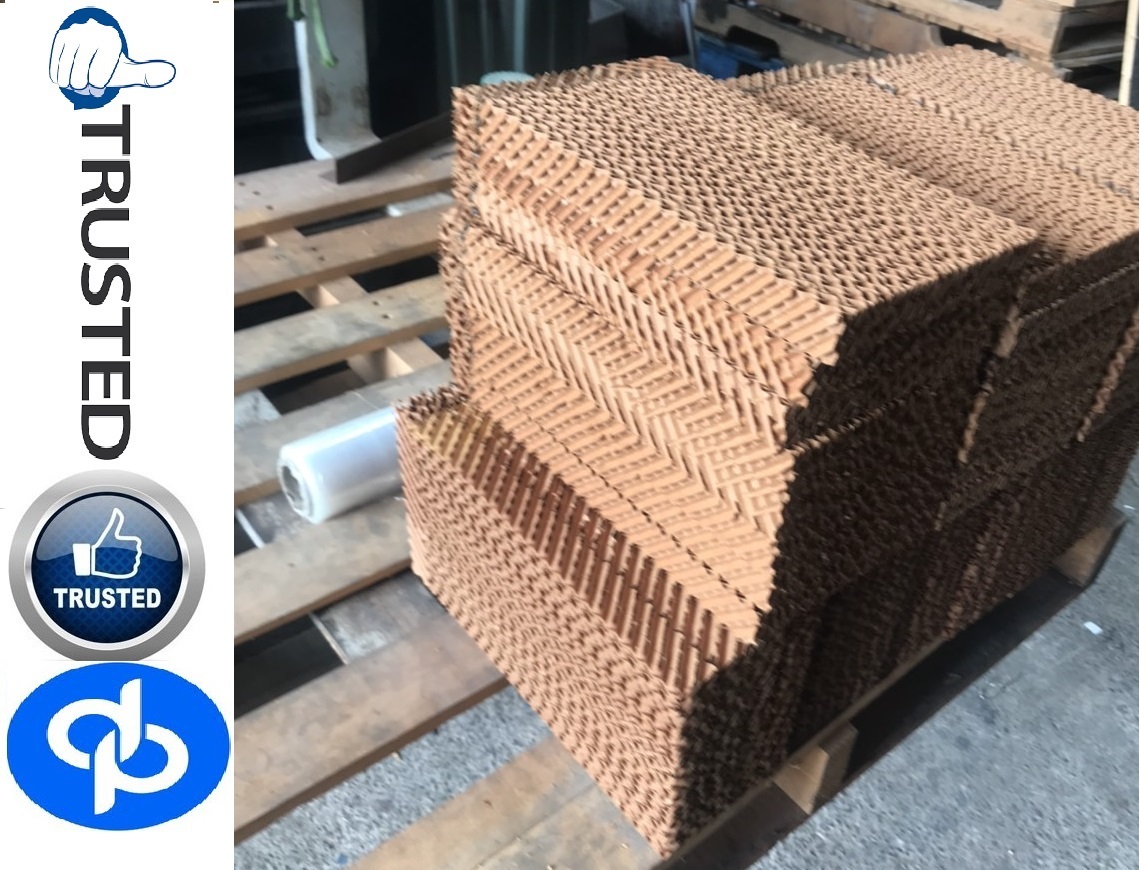Cellulose Cooling Pad - 600x600x50mm To 1800x600x300mm Sizes, Brown Color, Ideal For Greenhouses, Livestock, Industrial Applications, Efficient Water Retention And Humidification
